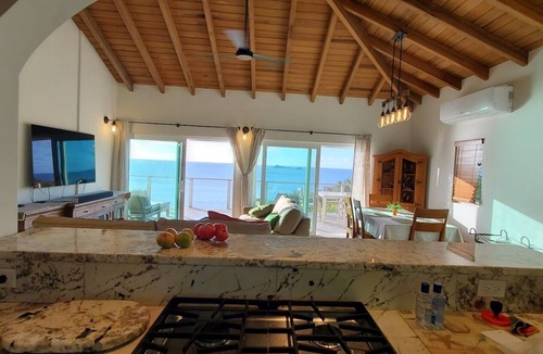 Virgin Gorda Villa | 2BR beachside villa with stunning sunset/ocean views from deck and pool